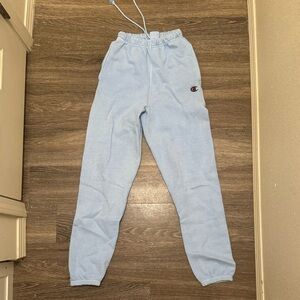 Baby blue champion sweatpants joggers banded